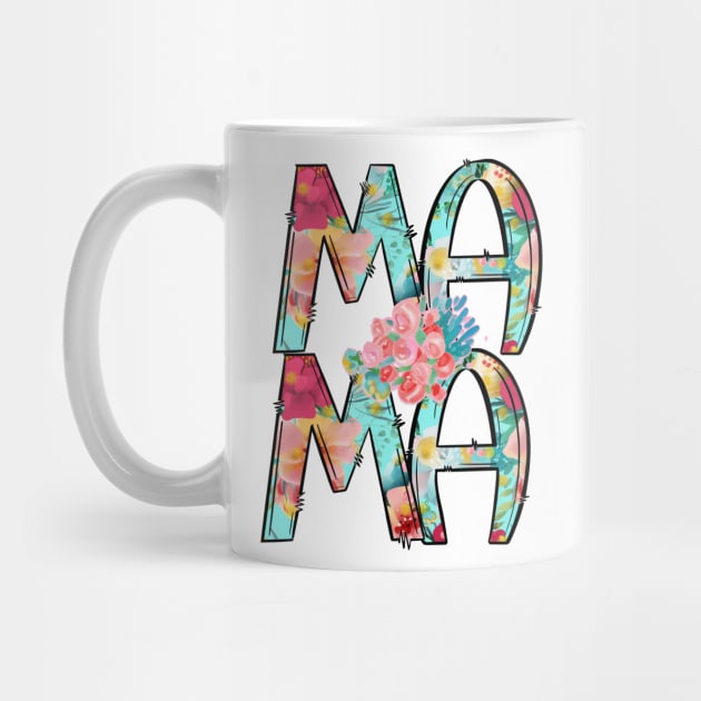 MAMA in Bright Floral by Artsy Digitals by Carol